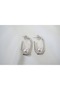 Kp266 Pearl Detailled Geometric Hoop Earrings Silver (Length 33 mm) - 3