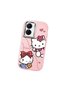 حافظة هاتف من السيليكون الناعم باللون الوردي متوافقة مع كاميرا Vivo Y16 Hello Kitty منقوش - 3