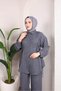 Women's Strawberry Fabric Shirt Collar Button Front Side Lace up Shirt Tunic-Pants Two-Piece Set - 3