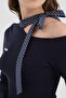 Women's Long Sleeve Design Blouse with Scarf Collar Detail - 6