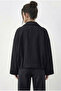 Women's Black Oversize Belt Detailed Zippered Lined Bomber Jacket 2911 60286013 - 5