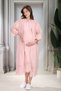 New Season Powder Maternity Stylish Eyelet Embroidery Linen Summer 100% Cotton Short Sleeve Dressing Gown Nightgown Set of 2 - 8
