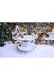 Gilded Layered Porcelain Presentation Holder Cookie Holder with Metal Legs