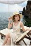 Women's Straw Hat with Ribbon Detail - 3
