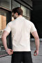 Stone Color Slim Fit Polo Collar Knitwear Men's T-Shirt E7472 - 4