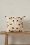 100% Cotton Piece Buldan Handmade Flower and Leaf Wreath D Patterned Embroidered P Tasseled K Cushion Cover 42X42 cm - 5