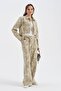 Women's Belt Long Sleeve Design Jacket with Cut-Off Detail on the Tip - 4