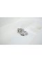 Kp276 Silver Hoop Earrings with Zircon Strip Detail (Length 15 mm)