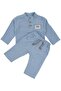 Baby Boy Blue Judge Collar Buttoned Muslin 2-Piece Set - 2