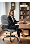 Ergonomic Office Chair for Work from Home, PU Leather Desk Chair with Flip-Up Armrests (Grey) - 7