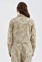 Women's Belt Long Sleeve Design Jacket with Cut-Off Detail on the Tip - 3