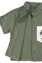 Baby Boy Green Buttoned Palm Embroidered Muslin Striped Shorts 2-Piece Set - 5