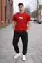 Unisex Red Jaguar Printed Tracksuit Set Relaxed Fit Daily Sports Casual Bottom Top Set
