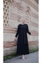 Plus Size Fan-Embellished Mother's Dress with Stone Detail - 3