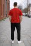 Unisex Red Jaguar Printed Tracksuit Set Relaxed Fit Daily Sports Casual Bottom Top Set - 2
