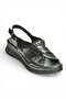 Y555210603 Black Genuine Leather Women Sandals - 6