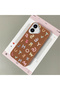 iPhone 16 Compatible Stylish Letter Patterned , Leather Textured Phone Case