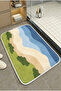 Multi-Purpose Toilet Front Bath Mat Non-Slip Base Foot Mat 60X40 Modern Patterned Soft Base - 2