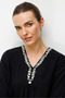 Women's V-Neck Ethnic Embroidered Long Sleeve Blouse Black - 2