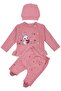 Baby Girl Pink Rabbit Printed Ruffle Booties Pajama Set 0-3 Months