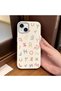 iPhone 13/14 Compatible Stylish Letter Patterned , Leather Textured Phone Case - 2