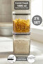 2-Piece Pure Square Storage Container - Transparent Mica Airtight Food and Grain Container with Sealed Lid 1000ml