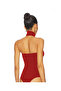 Women's Black Turtleneck Open Back Double-Layer Jersey Fabric Bodysuit with Snap Closure at the Bottom - 2