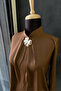 Stylish Blouse Shirt with Gold Brooch Detail - 5