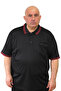 Men's Plus Size Double Striped Knitwear Polo Collar T-Shirt