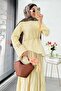 Premium Asymmetrical Cut Linen Skirt Suit - Yellow - 8