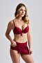Women's Samira Supported Three-Piece Skirted Bikini Set Burgundy - 2