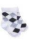 Baby Boy Blue White Beige Diamond Patterned 3-Piece Socks 0-6 Months - 3