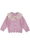 Baby Girl Pink Leopard Printed Piece Knitwear Cardigan Eyelet Embroidery Collar 3-Piece Luxury Set - 3