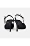 Women's Black Pointed Toe Stiletto Heel U Shoes - 5
