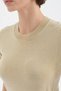 Women's Wool Piece Knitwear Scarf Detailed Design Short Sleeve Blouse - 5