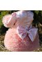 Girls' Powder Tulle Loose Ruffle Back Bow Dress