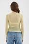 Women's Sheer Look Crew Neck Design Blouse - 3