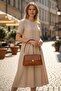 Retro Flap Lock-Detail Round-Strap Design Women's Hand and Shoulder Bag - 2