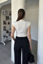 Omuzu Padded Shoulders Premium Blouse - Ecru - 4