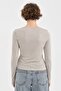Women's Sheer Look Long Sleeve Design Blouse - 3
