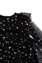 Girl's Black Gold Star Patterned Tulle Piece Dress - 3