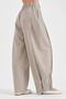 Women's Balloon Fit Pants with Snap Detail Design - 3