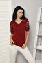 Burgundy Princess Sleeve Viscose Blouse - 3