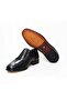 Black Color Lace-Up Genuine Leather Men's Shoes - 3