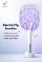 Electric Fly Swatter 3500V USB Rechargeable Mosquito Bat with LED Light & Charging Base