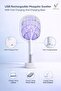 Electric Fly Swatter 3500V USB Rechargeable Mosquito Bat with LED Light & Charging Base - 4