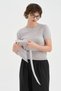 Women's Wool Piece Knitwear Scarf Detailed Design Short Sleeve Blouse - 4