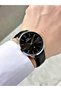Black Color Leather Watch with Calendar Steel Case Men's Wristwatch 1241Mr - 2