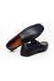 Dark Blue Color Laceless Genuine Leather Men's Shoes - 2