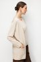 Women's V-Neck Skirt with Diamond Pattern Open Front Fine Knit Cardigan Beige - 5